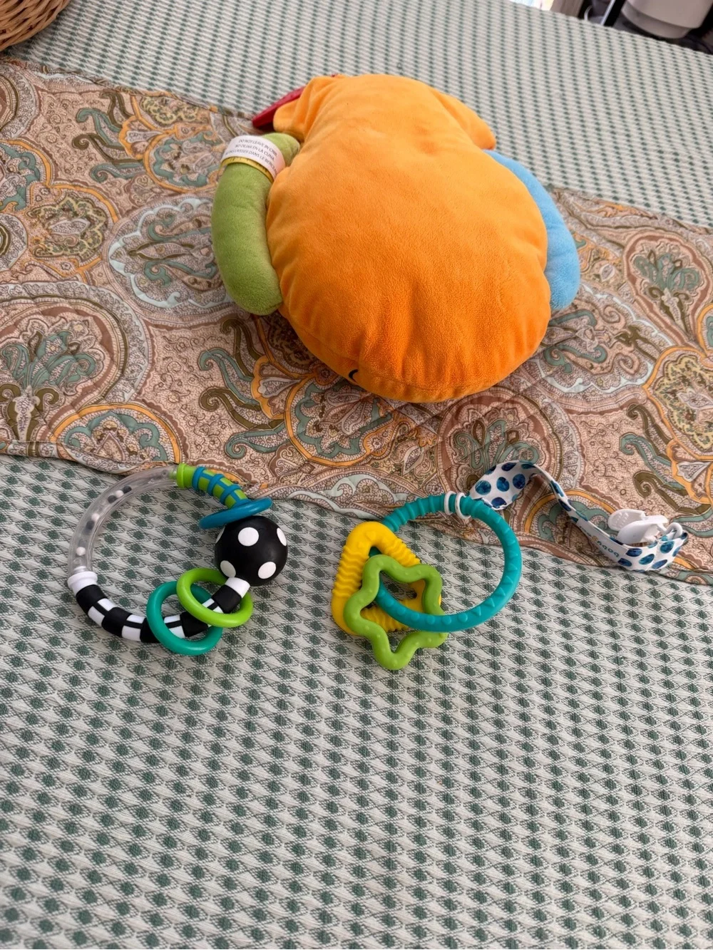 Melissa & Doug Flip Fish, Sassy Baby Rattlin Ring, Teething Baby toys bundle